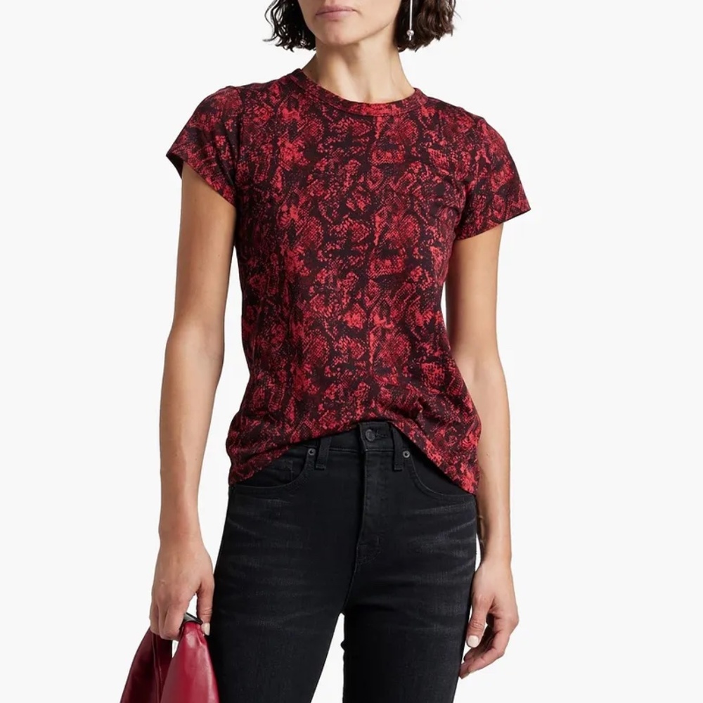 Rag & Bone Allover Snake Print Tee Xs - image 1